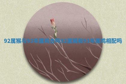 92属猴与93年属鸡合 Ⓜ 吗 92属猴和93年属鸡相 🕑 配吗