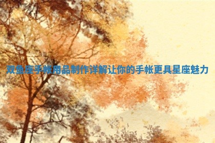 🗒 双鱼座 🌐 手帐用品制作详解让你的手帐更具星座魅力