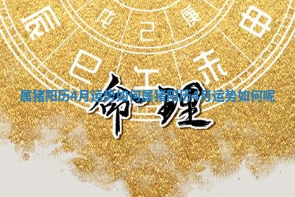 属猪阳 🔈 历4月运势如何 属猪阳历 🐜 4月运势如何呢
