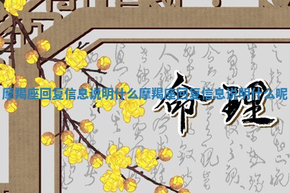 摩羯座回复信息 💥 说明什么_摩羯座回复信息说明什么呢 📯