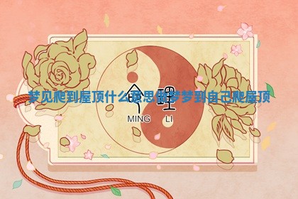 梦见 👘 爬 ⛴ 到屋顶什么意思_做梦梦到自己爬屋顶