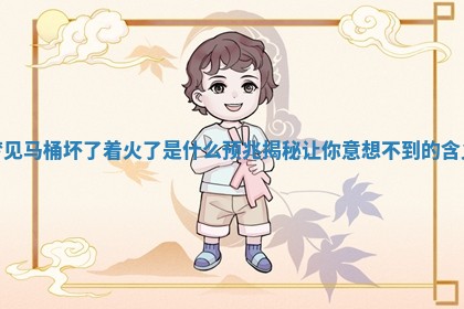 梦见马桶坏了着火了是什么预兆揭秘让你意想不到 🌐 的含义 ⏭