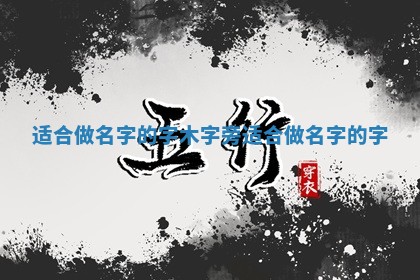 适合做名字的字 木 🐋 字旁适 🥗 合做名字的字